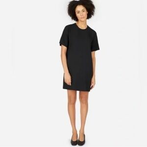 Everlane The Japanese GoWeave Zip Short Sleeve Tee Dress in Black Size US 0